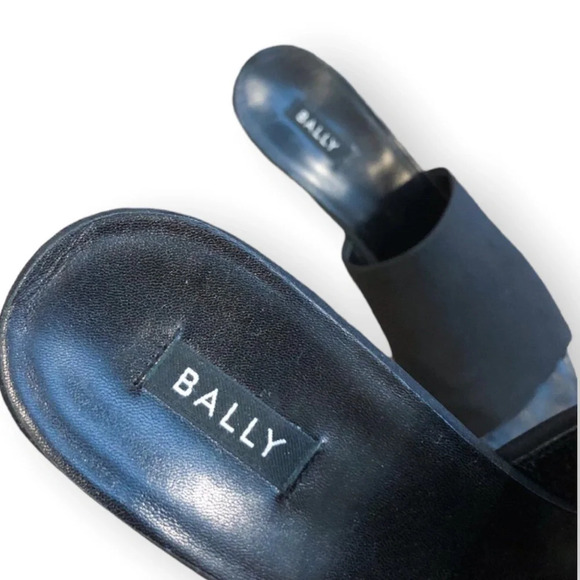 BALLY Black Open Toe Slip On Sandals Wedges 41 - Picture 2 of 5